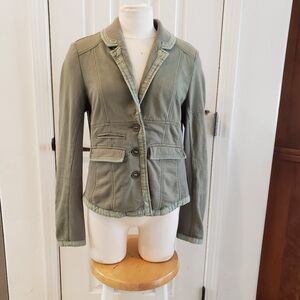 Free People Knit Taylored Blazer Jacket Army Green size Medium